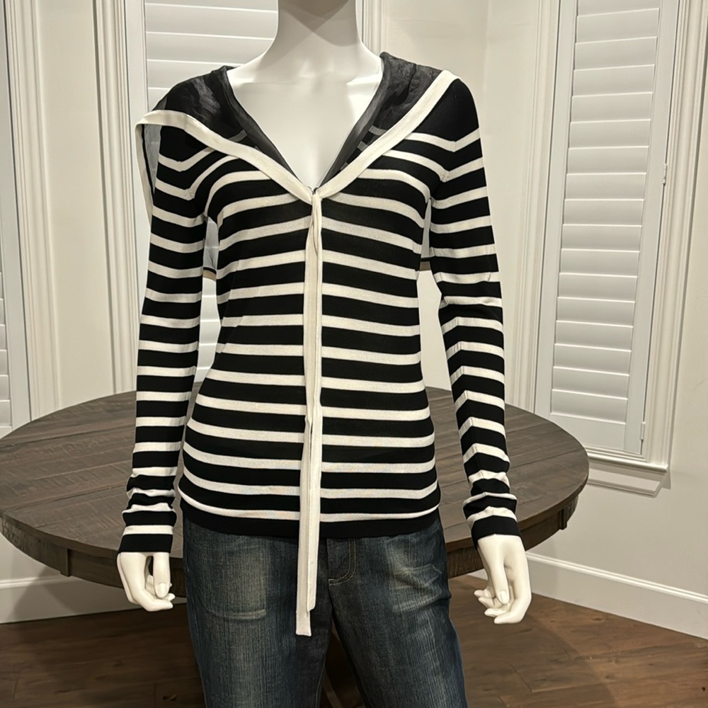 Jean Paul Gaultier made in Italy black and white medium long sleeve shirt